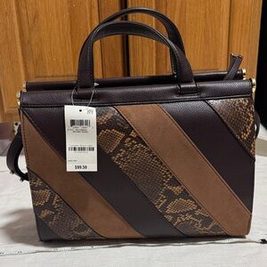 Alfani Brown and Snake Pattern Handbag